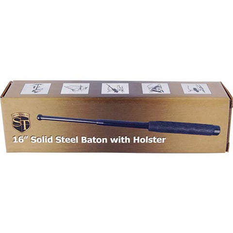 Rubber Handle Steel Baton - 16 inch
