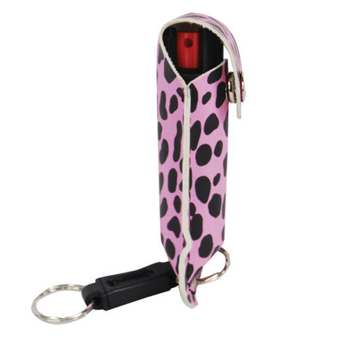 Pepper Shot™ 1/2 oz. w/Quick Release- Black/Pink Cheetah - Personal Safety Products Plus  - 1