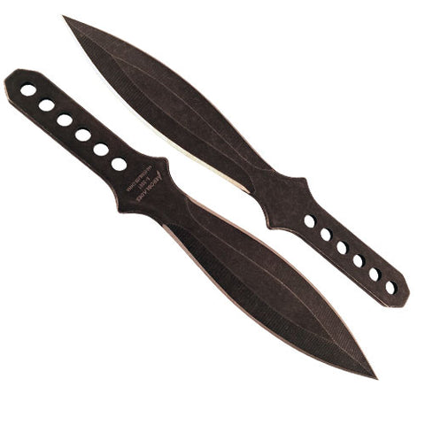 7.5" Aeroblade Blackened Stainless Steel Throwing Knives, 2pc