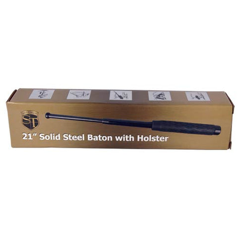 Rubber Handle Steel Baton - 21 inch